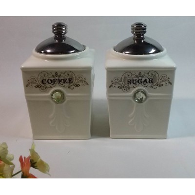 Κεραμικά Βάζα Για Καφέ-Ζάχαρη 2τεμ.