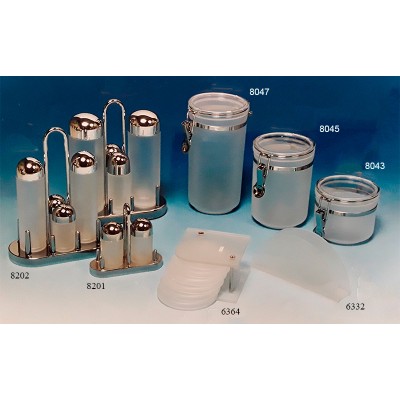 Σετ λαδόξυδο-αλατοπίπερο-Θήκη Μπαχαρικών Plexiglass