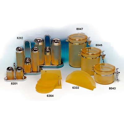 Σετ Λαδόξυδο-Αλατοπίπερο-Θήκη Μπαχαρικών Plexiglass