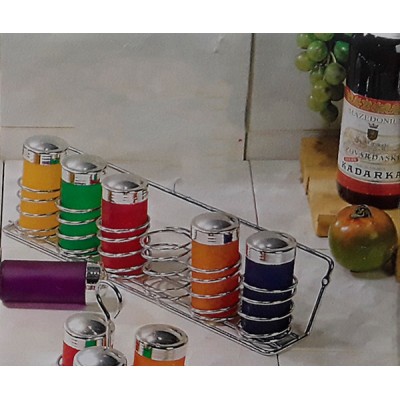 Θήκη Για Μπαχαρικά Με μεταλλική βάση 6τεμ.