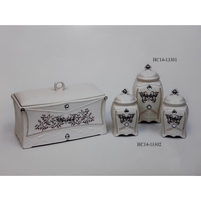 Κεραμικά Βάζα Για Καφε-Ζάχαρη-Μπισκοτιέρα 3τεμ. HC14-13301-HC14-13302