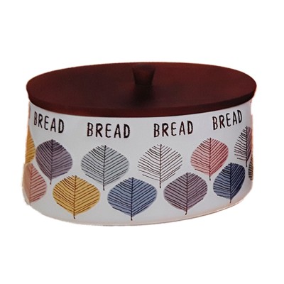 Ψωμιέρα κεραμική με ξύλινο καπάκι