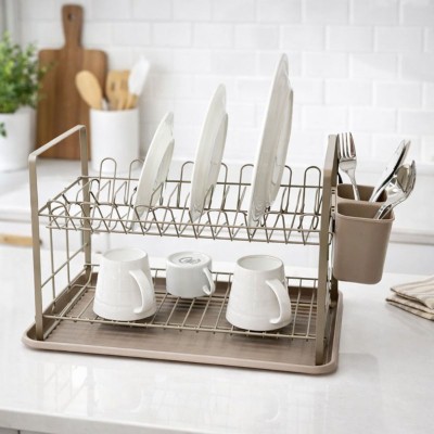 ΠΙΑΤΟΘΗΚΗ ΔΙΩΡΟΦΗ ΜΕΤΑΛΛΙΚΗ ΣΕ TAUPE ΧΡΩΜΑ 48x32x29εκ.ANKOR