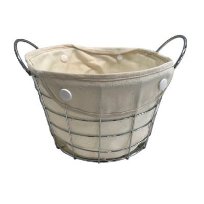 Ψωμιέρα στρογγυλή υφασμάτινη με μεταλλική βάση