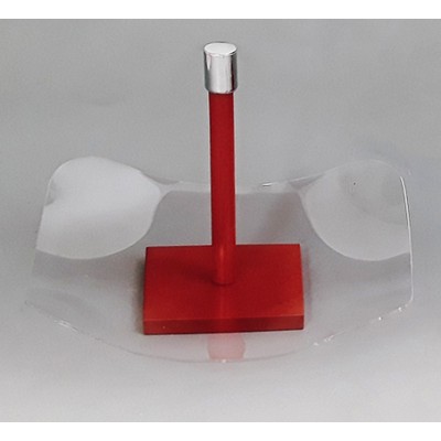 Φρουτιέρα με ξύλινη λαβή και διαφανής βάση