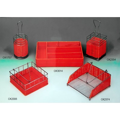 Κόκκινη μεταλλική Χαρτοπετσετοθήκη - κουταλοθήκες