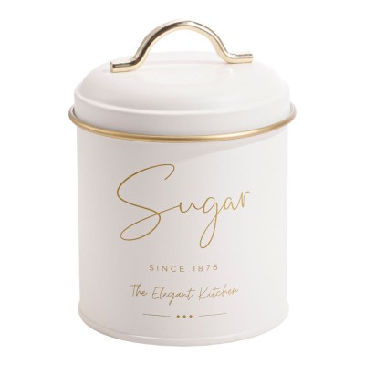 ΣΕΤ 2 ΜΕΤΑΛΛΙΚΑ ΒΑΖΑ ΛΕΥΚΑ ΜΕ ΧΡΥΣΕΣ ΛΕΠΤΟΜΕΡΕΙΕΣ Coffee Sugar 11x16εκ. ANKOR