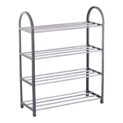 ΠΑΠΟΥΤΣΟΘΗΚΗ ΜΕ ΤΕΣΣΕΡΑ ΡΑΦΙΑ ΠΛΑΣΤΙΚΟ ΓΚΡΙ ΣΚΕΛΕΤΟ ΚΑΙ ΜΕΤΑΛΛΙΚΕΣ ΡΑΒΔΟΥΣ 50x18,5x65εκ. ANKOR