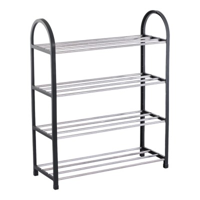 ΠΑΠΟΥΤΣΟΘΗΚΗ ΜΕ ΤΕΣΣΕΡΑ ΡΑΦΙΑ ΠΛΑΣΤΙΚΟ ΜΑΥΡΟ ΣΚΕΛΕΤΟ ΚΑΙ ΜΕΤΑΛΛΙΚΕΣ ΡΑΒΔΟΥΣ 50x18,5x65εκ. ANKOR