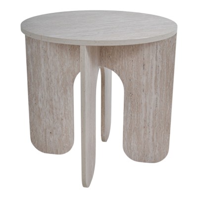 ΤΡΑΠΕΖΙ ΞΥΛΙΝΟ ΜΕ ΟΨΗ ΦΥΣΙΚΗΣ ΠΕΤΡΑΣ 50x50x50εκ. ANKOR