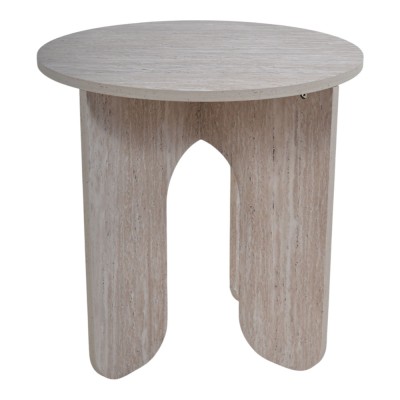 ΤΡΑΠΕΖΙ ΞΥΛΙΝΟ ΜΕ ΟΨΗ ΦΥΣΙΚΗΣ ΠΕΤΡΑΣ 50x50x50εκ. ANKOR