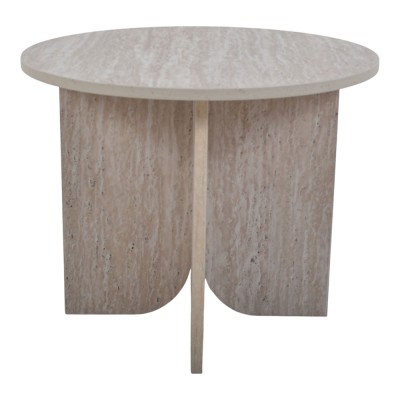 ΤΡΑΠΕΖΙ ΞΥΛΙΝΟ ΜΕ ΟΨΗ ΦΥΣΙΚΗΣ ΠΕΤΡΑΣ 50x50x40εκ. ANKOR