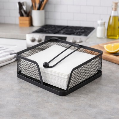 ΧΑΡΤΟΠΕΤΣΕΤΟΘΗΚΗ ΜΕΤΑΛΛΙΚΗ ΣΕ ΜΑΥΡΟ ΜΑΤ ΧΡΩΜΑ 18,4x18,2x5,7εκ.ANKOR