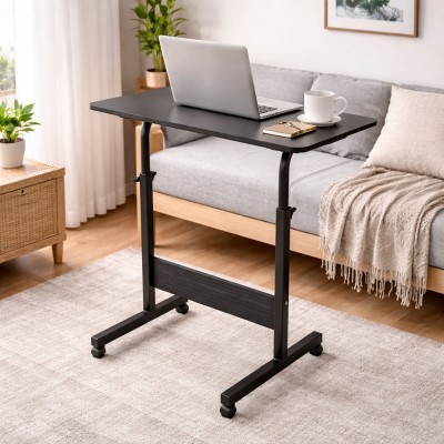 ΤΡΑΠΕΖΙ ΤΗΛΕΣΚΟΠΙΚΟ ΤΡΟΧΗΛΑΤΟ ΣΕ ΜΑΥΡΟ ΧΡΩΜΑ 60x40x89εκ. ANKOR