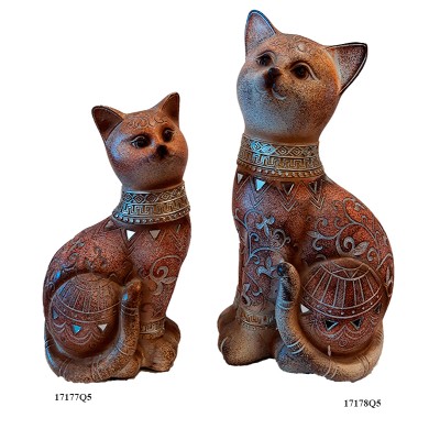 Γάτα Καθιστή polyresin πολύχρωμη 17178Q5-17177Q5