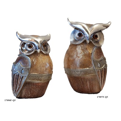 Κουκουβάγια Polyresin Ασημί/Χρυσή 17097F-Q5-17096F-Q5