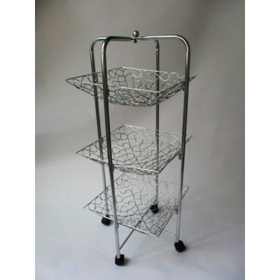 Μανάβης / Τρόλευ τετράγωνος Μεταλλικός 3 Θέσεων XX10143-3