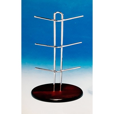 Κυπελοστάτης Μεταλλικός Chrome Με Ξύλινη Βάση