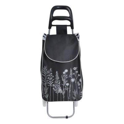 ΚΑΡΟΤΣΙ ΛΑΪΚΗΣ ΜΕΤΑΛΛΙΚΟ ΜΕ ΜΑΥΡΟ ΣΑΚΟ ΚΑΙ ΒΟΤΑΝΙΚΟ ΣΧΕΔΙΟ 35x27x94εκ. ANKOR