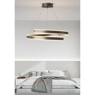 Φωτιστικό led μαύρο 3CCT Dimmable by remote control 60w 5450Lm