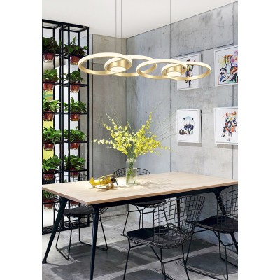 Φωτιστικό led χρυσό 3CCT Dimmable by remote control 80w 7300Lm