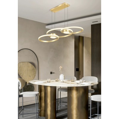 Φωτιστικό led χρυσό 3CCT Dimmable by remote control 80w 7300Lm