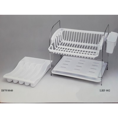 Κουταλοθήκη Πλαστική Συρταριού-Πιατοθήκη Πλαστική/Chrome Διώροφη