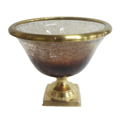 Κουπ Γυάλινο Κρακελέ διακοσμητικό Με Πόδι 6180TTB