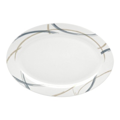 ΠΙΑΤΕΛΑ ΠΟΡΣΕΛΑΝΙΝΗ ΜΠΛΕ ΡΑΦ ΚΑΙ ΜΠΕΖ ΚΑΜΠΥΛΕΣ ΓΡΑΜΜΕΣ 35,5εκ. ANKOR