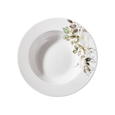 ΠΙΑΤΟ ΒΑΘΥ ΠΟΡΣΕΛΑΝΙΝΟ ΜΕ ΣΧΕΔΙΟ ΦΥΛΛΑ ΣΕ ΓΗΙΝΕΣ ΑΠΟΧΡΩΣΕΙΣ 21,5εκ. ANKOR