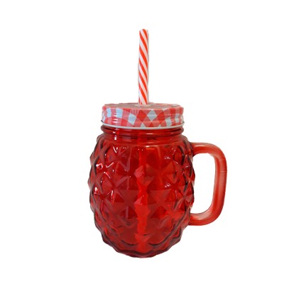 Γυάλινο Ποτήρι Με Καπάκι Και Καλαμάκι