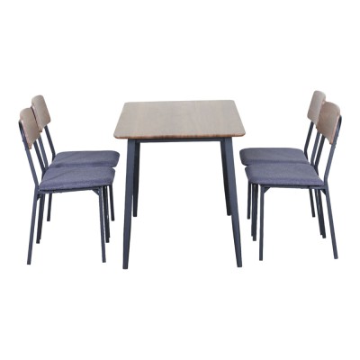 ΣΕΤ ΤΡΑΠΕΖΑΡΙΑ ΜΕ ΤΡΑΠΕΖΙ ΚΑΙ 4 ΚΑΡΕΚΛΕΣ MDF ΜΕ ΜΕΛΑΜΙΝΗ KAI ΜΑΥΡΟ ΜΕΤΑΛΛΙΚΟ ΣΚΕΛΕΤΟ ANKOR