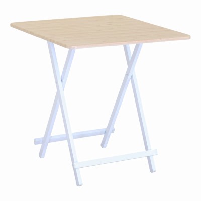 ΤΡΑΠΕΖΙ ΑΝΑΔΙΠΛΟΥΜΕΝΟ MDF ΜΕ ΜΕΛΑΜΙΝΗ ΣΕ ΦΥΣΙΚΗ ΑΠΟΧΡΩΣΗ ΞΥΛΟΥ KAI ΑΣΠΡΟ ΜΕΤΑΛΛΙΚΟ ΣΚΕΛΕΤΟ 70x70x74εκ ANKOR