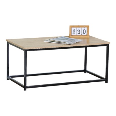 ΤΡΑΠΕΖΙ ΣΑΛΟΝΙΟΥ MDF ΜΕ ΜΕΛΑΜΙΝΗ ΣΕ ΦΥΣΙΚΗ ΑΠΟΧΡΩΣΗ ΞΥΛΟΥ KAI ΜΑΥΡΟ ΜΕΤΑΛΛΙΚΟ ΣΚΕΛΕΤΟ 90x48x40,5εκ. ANKOR