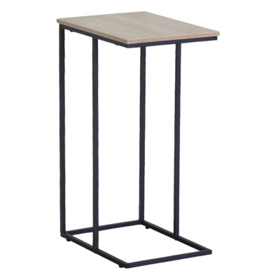 ΤΡΑΠΕΖΑΚΙ MDF ΜΕ ΜΕΛΑΜΙΝΗ ΣΕ ΦΥΣΙΚΗ ΑΠΟΧΡΩΣΗ ΞΥΛΟΥ KAI ΜΑΥΡΟ ΜΕΤΑΛΛΙΚΟ ΣΚΕΛΕΤΟ 40x30x66εκ. ANKOR