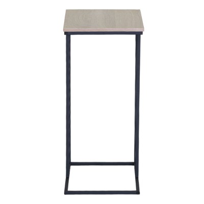 ΤΡΑΠΕΖΑΚΙ MDF ΜΕ ΜΕΛΑΜΙΝΗ ΣΕ ΦΥΣΙΚΗ ΑΠΟΧΡΩΣΗ ΞΥΛΟΥ KAI ΜΑΥΡΟ ΜΕΤΑΛΛΙΚΟ ΣΚΕΛΕΤΟ 40x30x66εκ. ANKOR