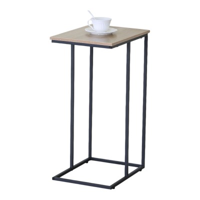 ΤΡΑΠΕΖΑΚΙ MDF ΜΕ ΜΕΛΑΜΙΝΗ ΣΕ ΦΥΣΙΚΗ ΑΠΟΧΡΩΣΗ ΞΥΛΟΥ KAI ΜΑΥΡΟ ΜΕΤΑΛΛΙΚΟ ΣΚΕΛΕΤΟ 40x30x66εκ. ANKOR