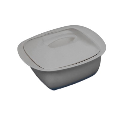 Πυρίμαχο Λευκό Τετράγωνο Σκεύος Με Καπάκι