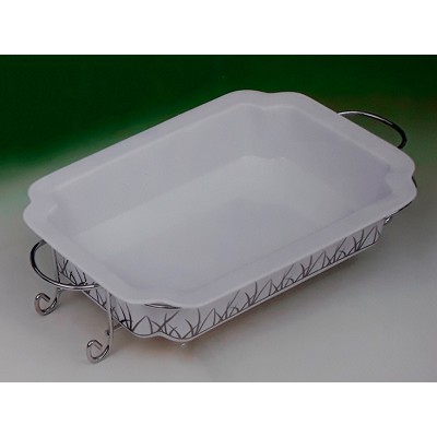 Πυρίμαχο Ορθογώνιο Ταψί με Μεταλλική Βάση