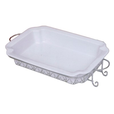Πυρίμαχο Ορθογώνιο Ταψί Με Μεταλλική Βάση