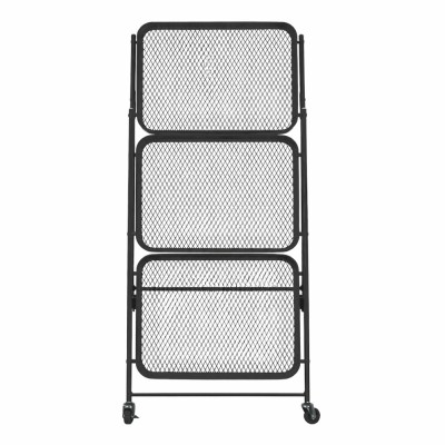 ΤΡΟΛΕΪ ΑΠΟΘΗΚΕΥΣΗΣ ΑΝΑΔΙΠΛΟΥΜΕΝΟ ΜΕ 3 ΚΑΛΑΘΙΑ ΜΕΤΑΛΛΙΚΟ ΣΕ ΜΑΥΡΟ ΧΡΩΜΑ 46x29x77εκ. ANKOR