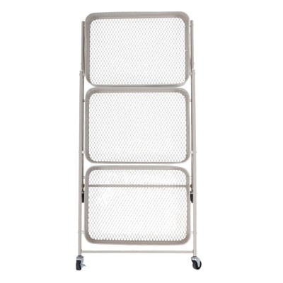 ΤΡΟΛΕΪ ΑΠΟΘΗΚΕΥΣΗΣ ΑΝΑΔΙΠΛΟΥΜΕΝΟ ΜΕ 3 ΚΑΛΑΘΙΑ ΜΕΤΑΛΛΙΚΟ ΣΕ TAUPE ΧΡΩΜΑ 46x29x77εκ. ANKOR