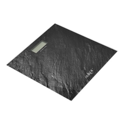 ΗΛΕΚΤΡΟΝΙΚΗ ΖΥΓΑΡΙΑ ΜΠΑΝΙΟΥ ΨΗΦΙΑΚΗ ΓΥΑΛΙΝΗ ΜΕ ΣΧΕΔΙΟ ΜΑΥΡΗ ΠΕΤΡΑ 30x30x2,5 εκ.ANKOR