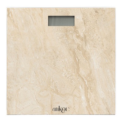 ΗΛΕΚΤΡΟΝΙΚΗ ΖΥΓΑΡΙΑ ΜΠΑΝΙΟΥ ΨΗΦΙΑΚΗ ΓΥΑΛΙΝΗ ΜΕ ΣΧΕΔΙΟ ΜΠΕΖ ΠΕΤΡΑ 30x30x2,5 εκ.ANKOR