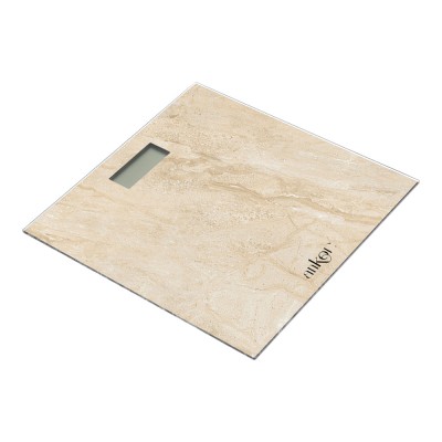 ΗΛΕΚΤΡΟΝΙΚΗ ΖΥΓΑΡΙΑ ΜΠΑΝΙΟΥ ΨΗΦΙΑΚΗ ΓΥΑΛΙΝΗ ΜΕ ΣΧΕΔΙΟ ΜΠΕΖ ΠΕΤΡΑ 30x30x2,5 εκ.ANKOR