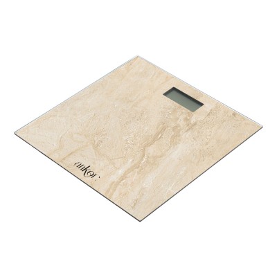 ΗΛΕΚΤΡΟΝΙΚΗ ΖΥΓΑΡΙΑ ΜΠΑΝΙΟΥ ΨΗΦΙΑΚΗ ΓΥΑΛΙΝΗ ΜΕ ΣΧΕΔΙΟ ΜΠΕΖ ΠΕΤΡΑ 30x30x2,5 εκ.ANKOR