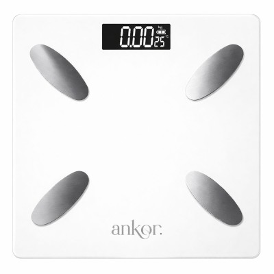 ΗΛΕΚΤΡΟΝΙΚΗ ΖΥΓΑΡΙΑ ΜΠΑΝΙΟΥ ΨΗΦΙΑΚΗ ΜΕ BLUETOOTH ΚΑΙ 8 ΜΕΤΡΗΣΕΙΣ ΣΕ ΑΣΠΡΟ ΧΡΩΜΑ ANKOR