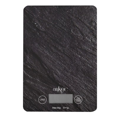 ΖΥΓΑΡΙΑ ΗΛΕΚΤΡΟΝΙΚΗ 5kg ΓΥΑΛΙΝΗ ΜΑΥΡΗ ΠΕΤΡΑ 15x21,5x1,6εκ. ANKOR