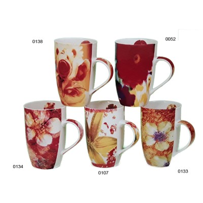 Πορσελάνινη Κούπα Με Σχέδια Λουλούδια