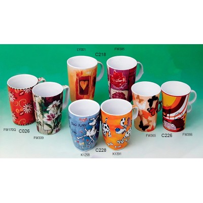 Πορσελάνινη Κούπα Με Διακοσμητικά Σχέδια